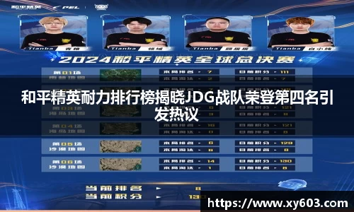 和平精英耐力排行榜揭晓JDG战队荣登第四名引发热议